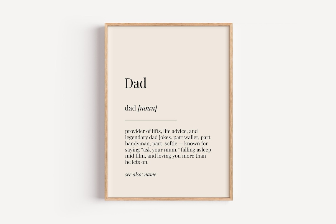 Dad Definition Poster, Funny Gift For Him