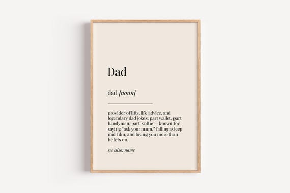 Dad Definition Poster, Funny Gift For Him