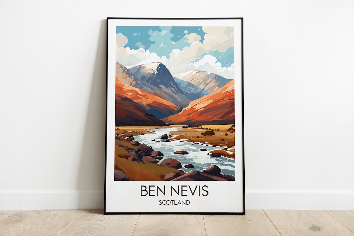 Ben Nevis Travel Poster, Scotland Custom Personalised