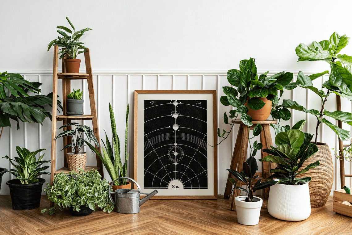 Vintage Solar System Orbits Astronomy Chart Sun Diagram Art Poster - Image 3