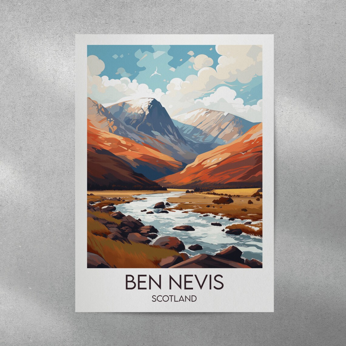 Ben Nevis Travel Poster, Scotland Custom Personalised - Image 4