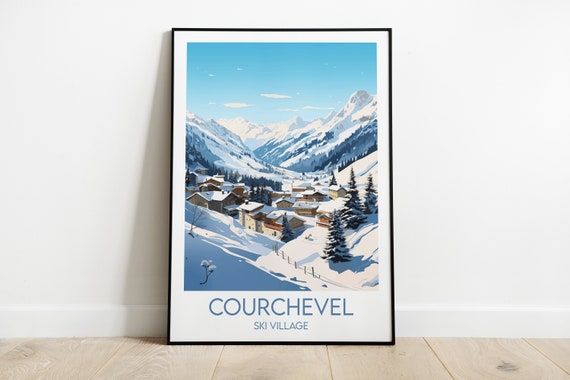 Courchevel Ski Travel Print France Poster Custom Personalised Wedding Birthday Gift