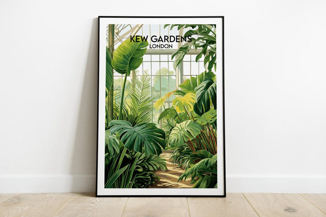 Kew Gardens London Monstera Foliage Conservatory Path Poster
