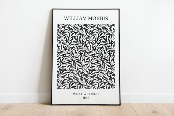 William Morris Willow Bough Black and White Art Print