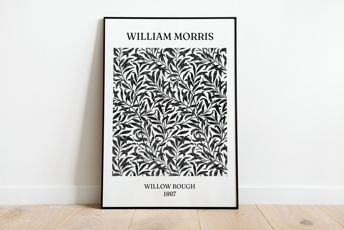 William Morris Willow Bough Black and White Art Print