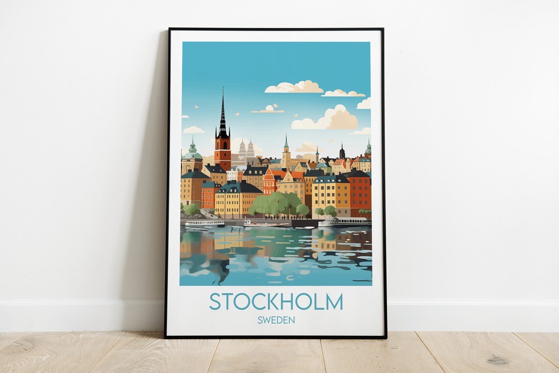 Stockholm Travel Poster, Custom Personalised Print