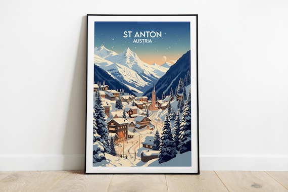 St Anton Ski Travel Poster, Austria Custom Gift