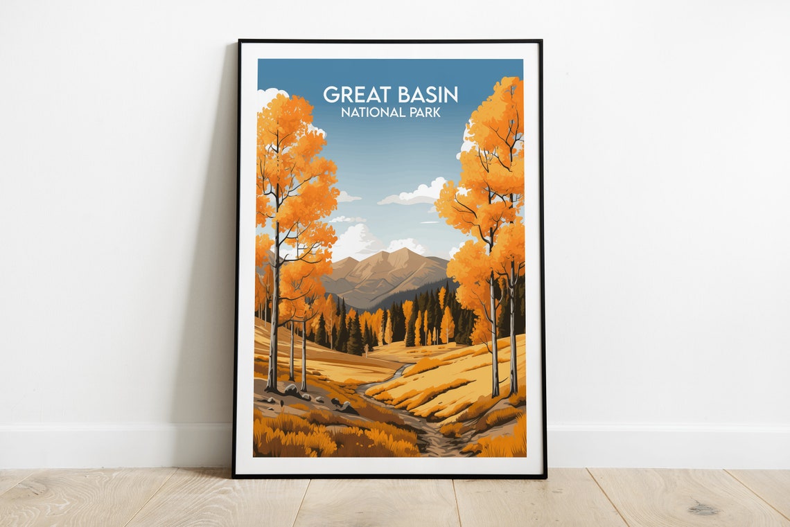 Great Basin National Park Nevada Autumn Aspen Trees Travel Poster