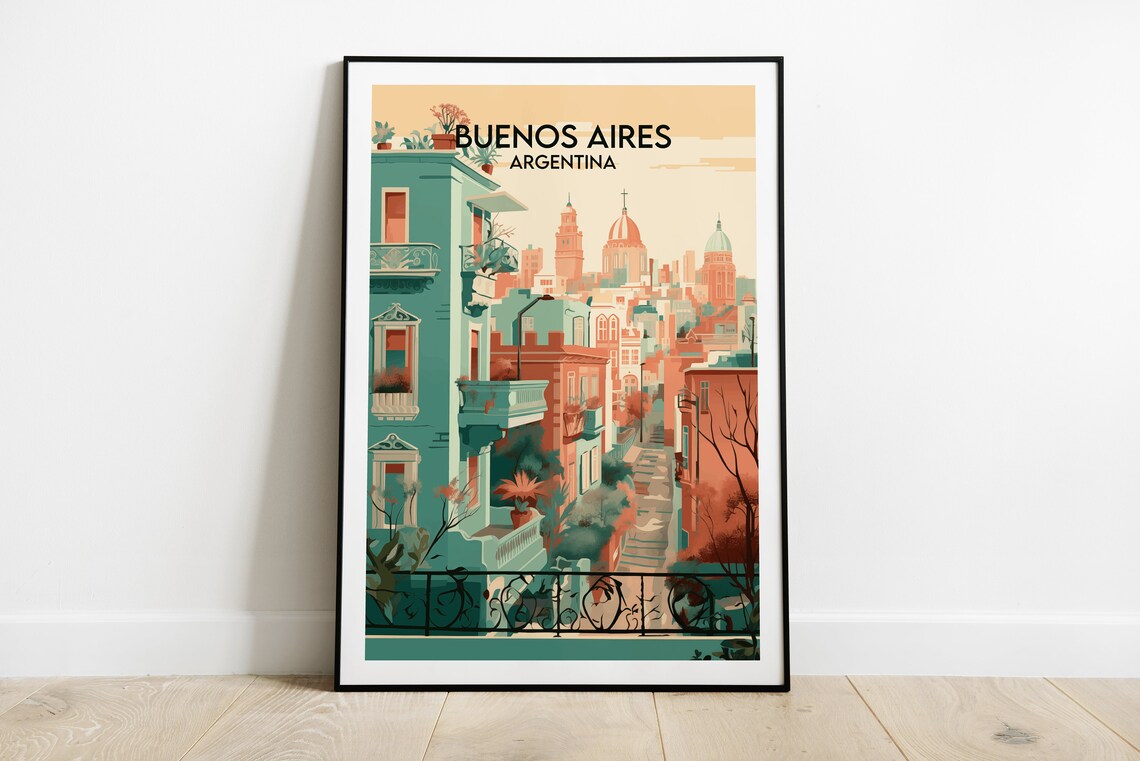 Buenos Aires Travel Poster, Argentina Personalized Gift