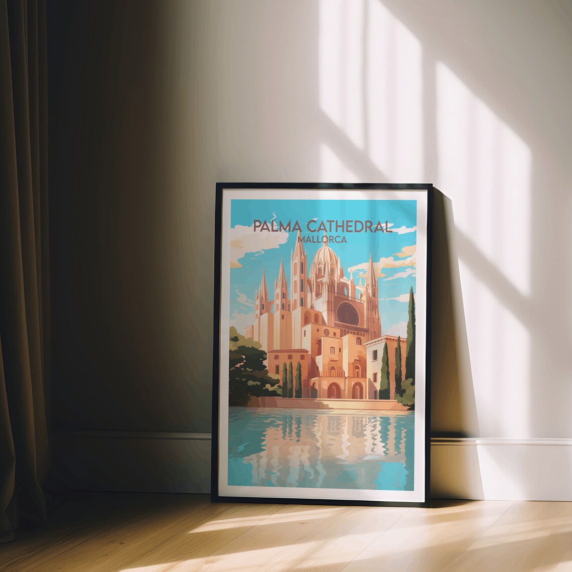 Palma Cathedral Travel Poster, Custom Personalised - Image 2