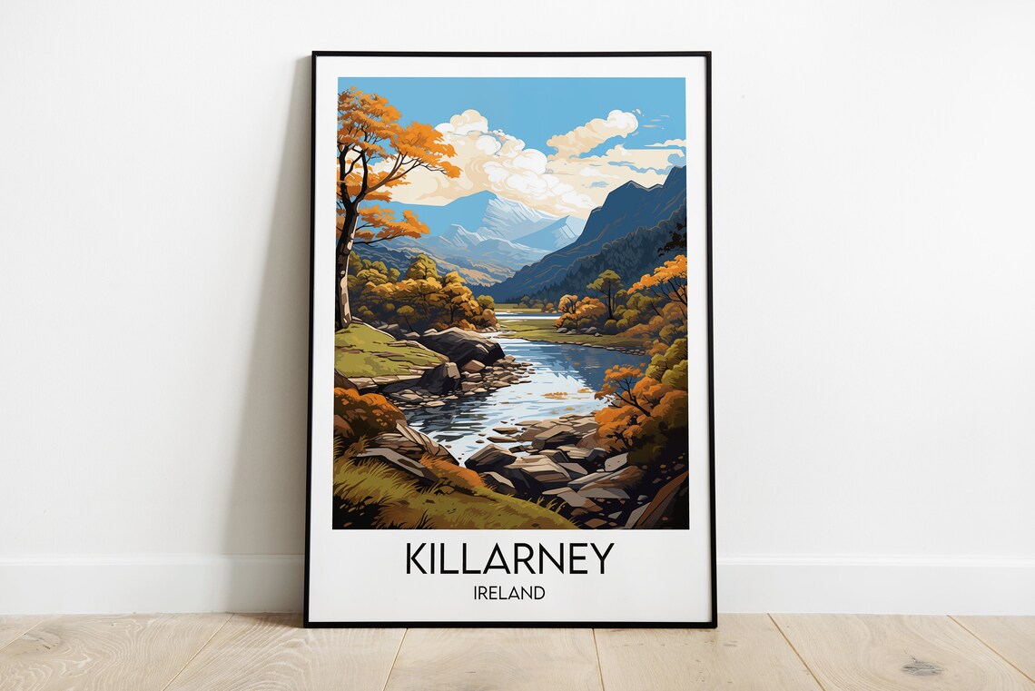 Killarney Travel Poster, Ireland Travel Art Print