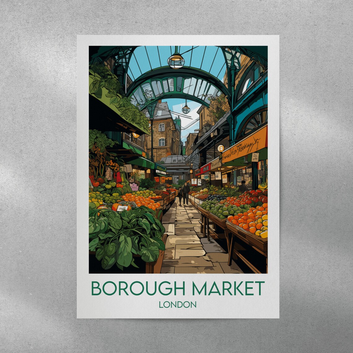 Borough Market Travel Poster, London Custom Personalised - Image 4