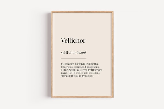 Vellichor Dictionary Definition Book Lover Secondhand Books Poster