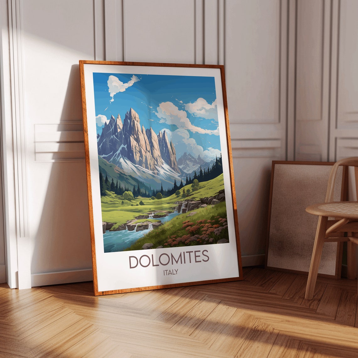 Dolomites Italy Alpine Mountain Landscape Vintage Travel Poster - Image 3