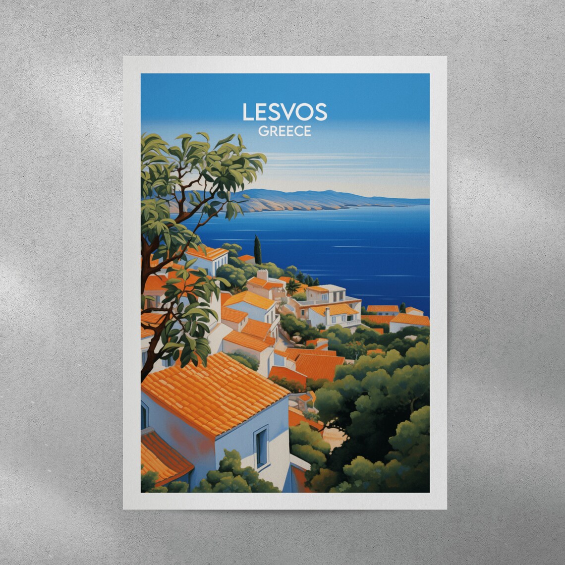 Lesvos Travel Poster, Greece Place Wall Art - Image 3