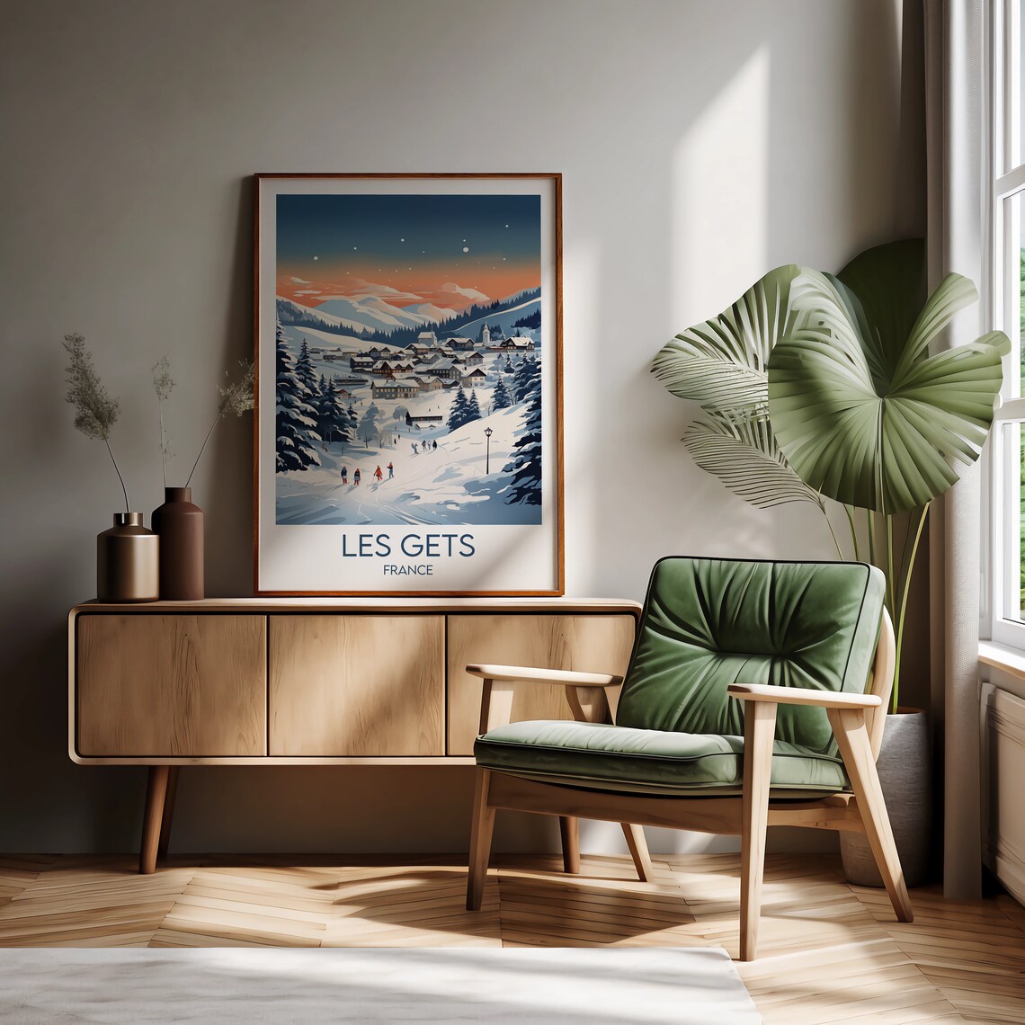 Les Gets Ski Travel Poster, France Custom Personalised - Image 2