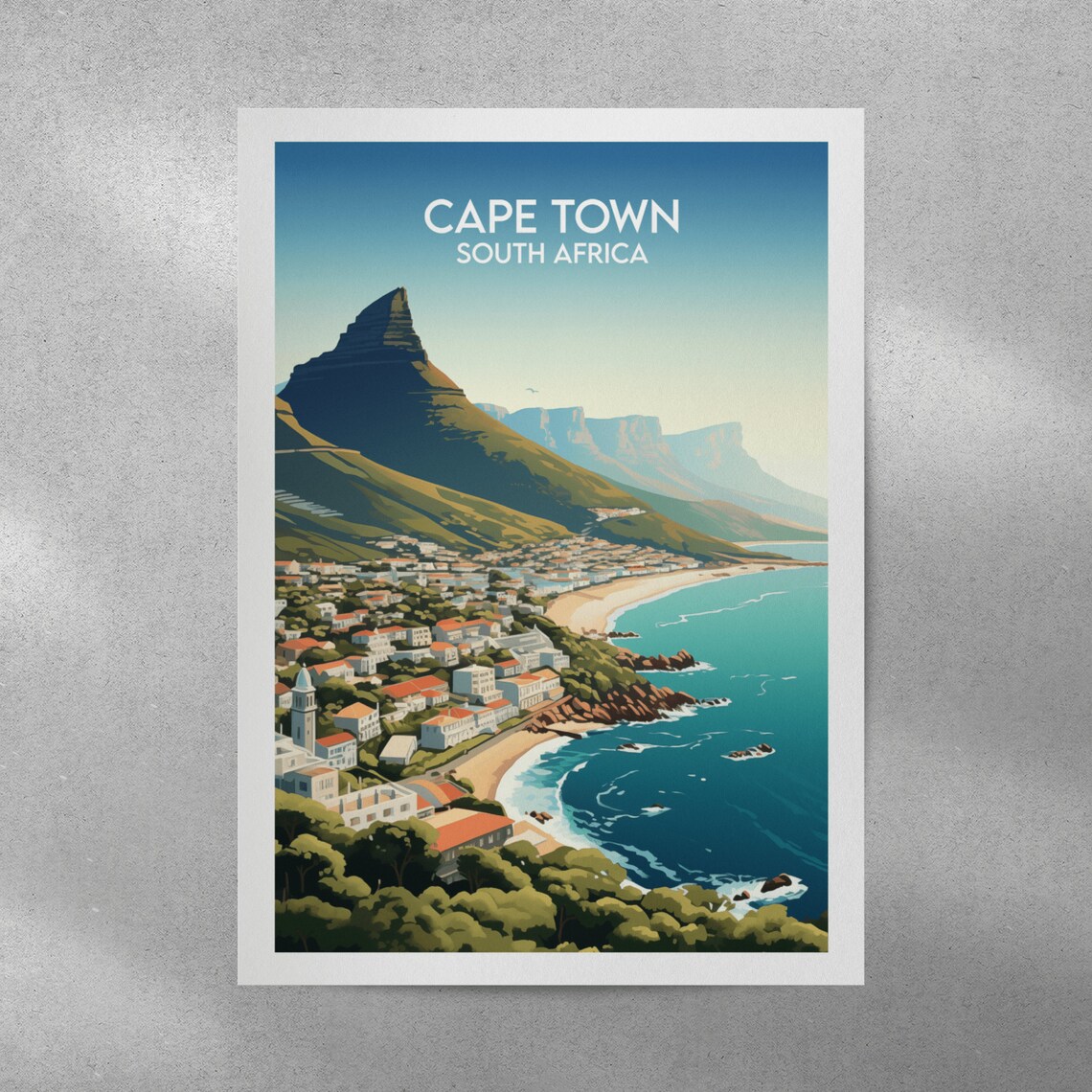 Cape Town Travel Print, South Africa Poster - Image 3