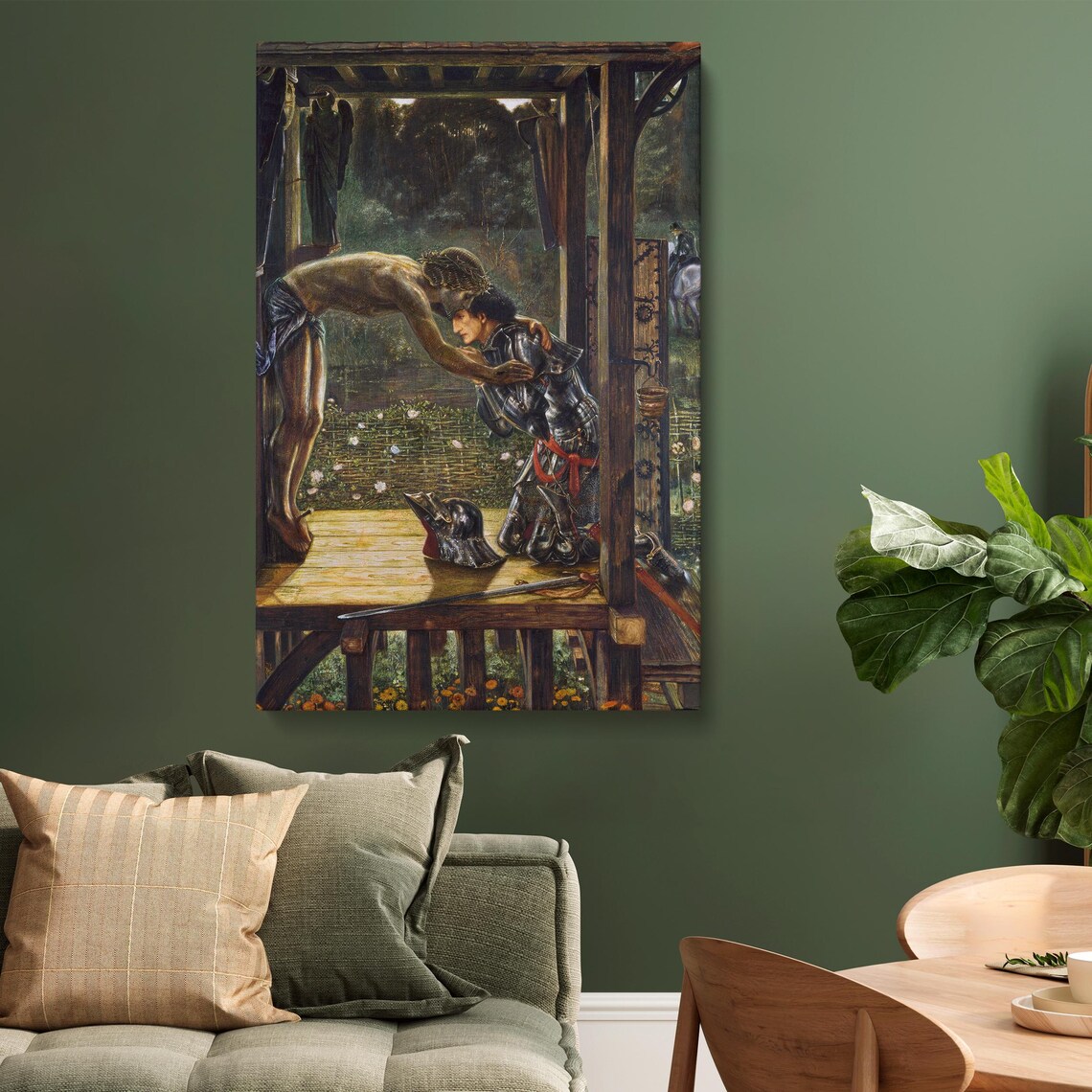 The Merciful Knight, Pre-Raphaelite Painting - Image 2