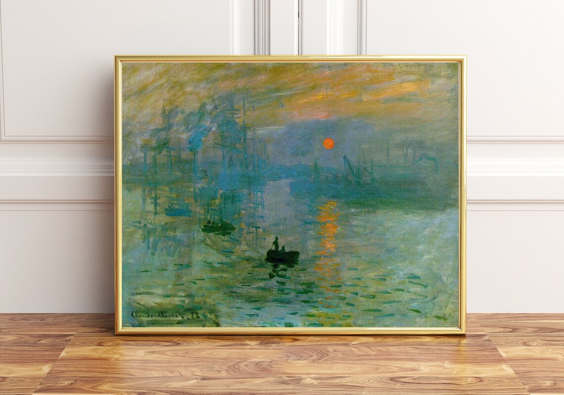 Claude Monet Impression Sunrise 1872 Le Havre Harbor Painting Poster