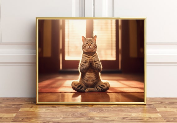 Cat In Yoga Poster Print Wall Art Home Dcor