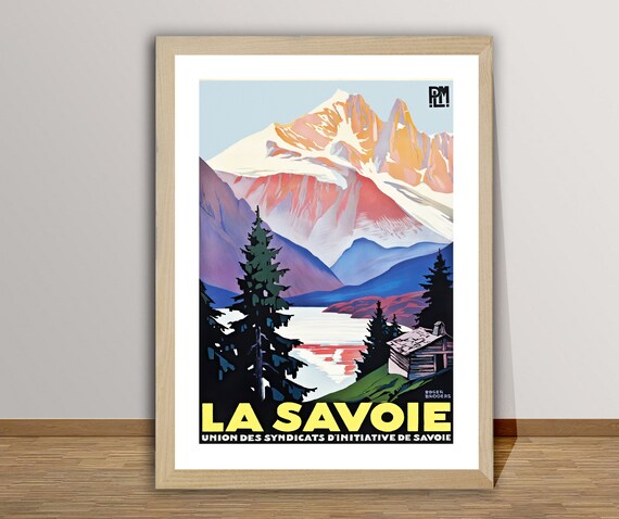 La Savoie Roger Broders PLM Vintage French Alps Travel Poster