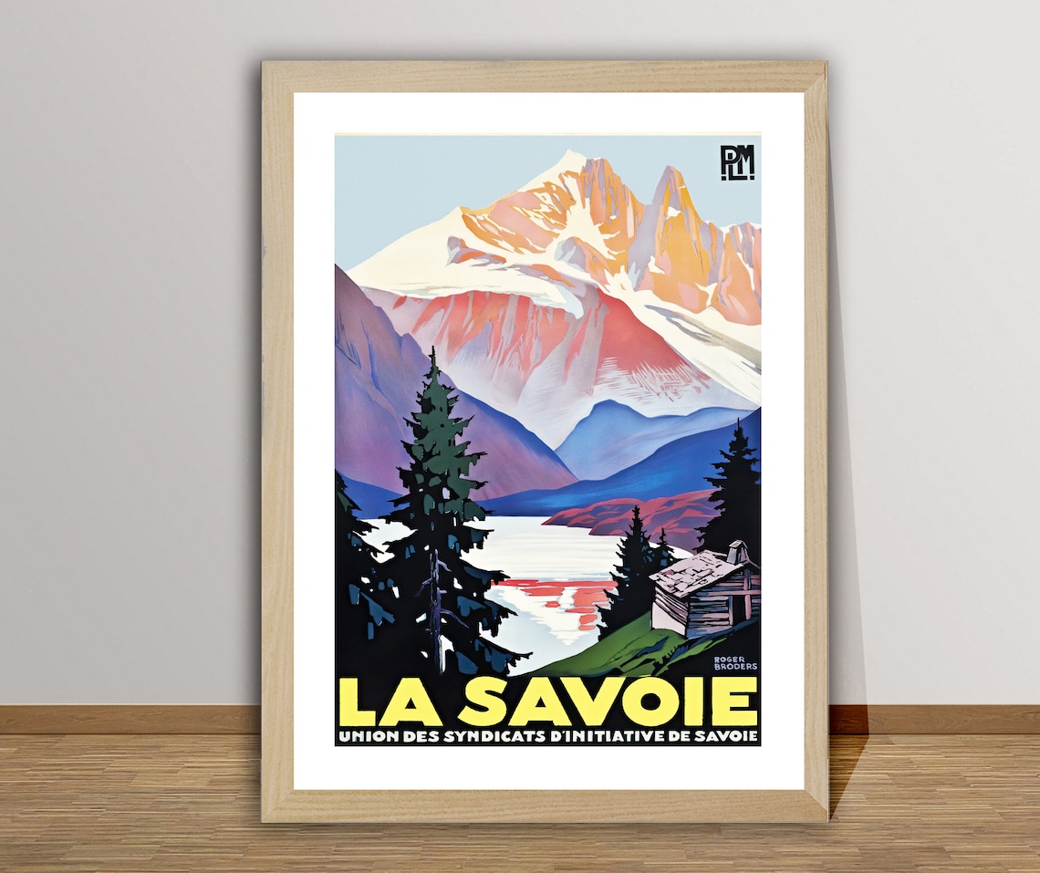 La Savoie Roger Broders PLM Vintage French Alps Travel Poster
