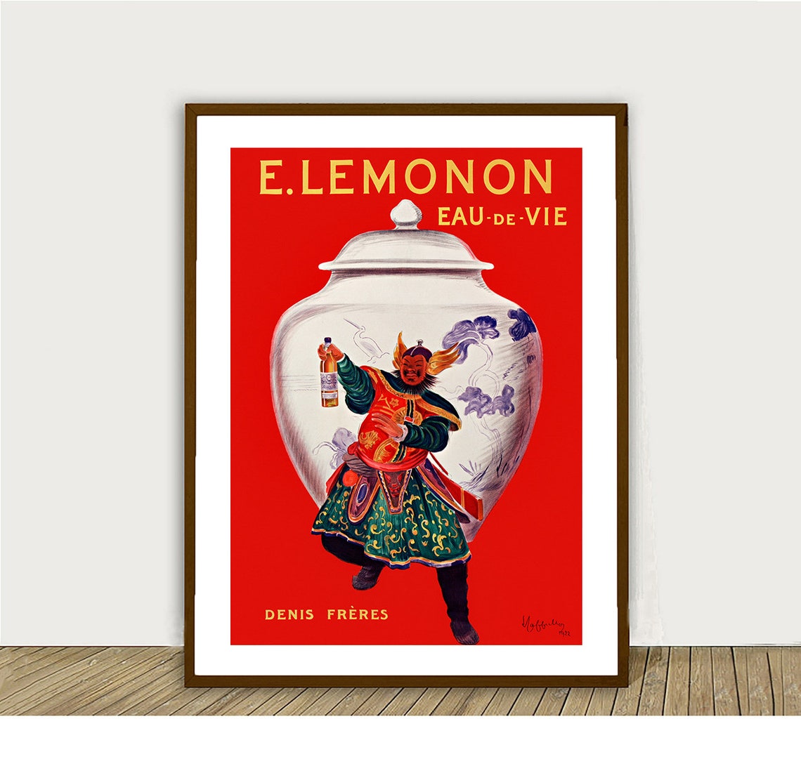 E. Lemonon Eau De Vie Denis Freres Vintage French Spirits Poster Art - Image 2