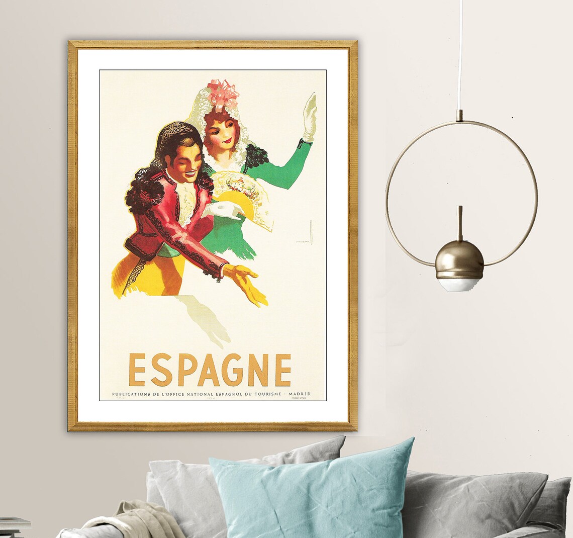Espagne Spain Tourism Matador Flamenco Dancer Vintage Travel Poster - Image 2
