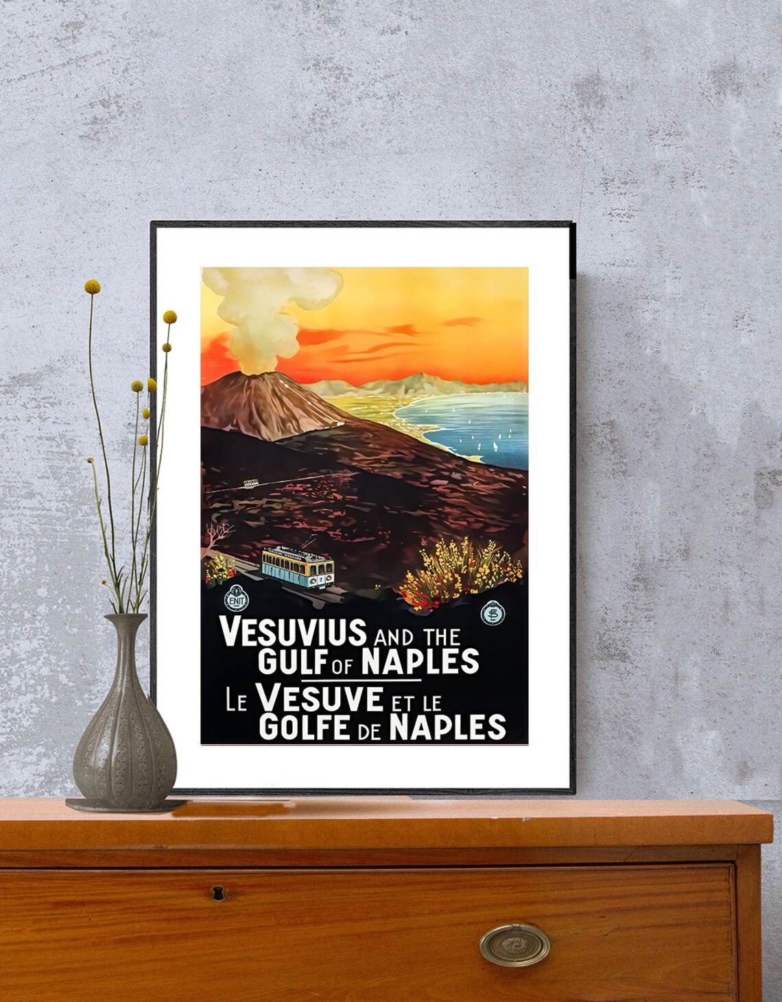 Vesuvius And The Gulf Of Naples Vintage Travel Poster