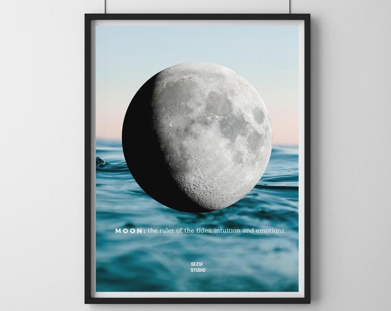 Moon Wall Art The Ruler Of Tides Intuition And Emotions Poster Inspirational Print Astrology