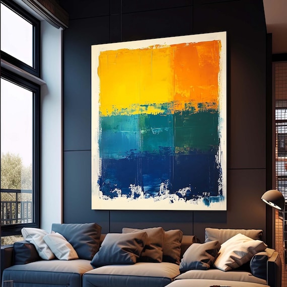 Mark Rothko Mix Framed Canvas Painting Art Abstract Wall Arthandmade Minimalist Decororiginal Designfree Shippinggift