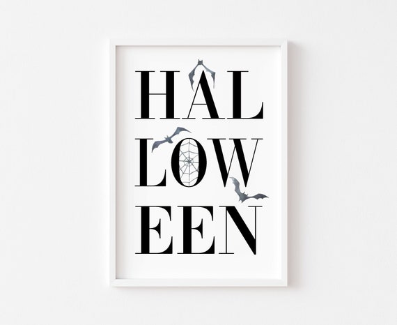 Halloween Minimalist Watercolour Bat Art Print