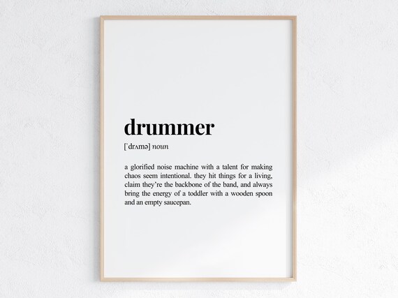 Drummer Definition Funny Sarcastic Musician Dictionary Poster