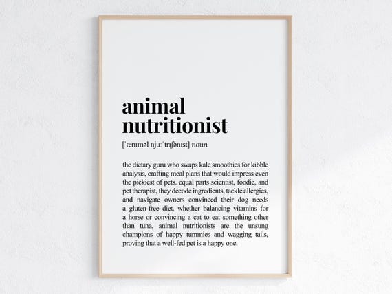 Animal Nutritionist Funny Definition Print Gift For Humorous Dictionary Poster
