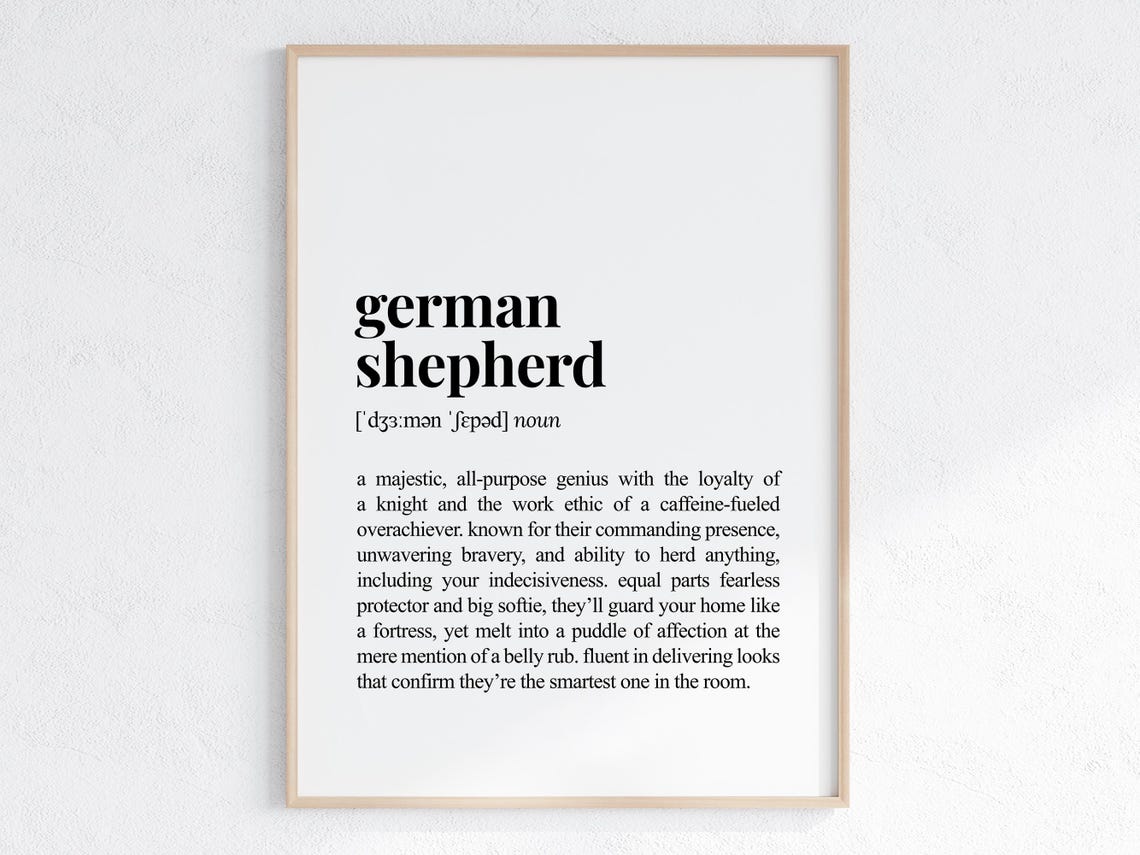 German Shepherd Funny Dictionary Definition Dog Lover Gift Poster