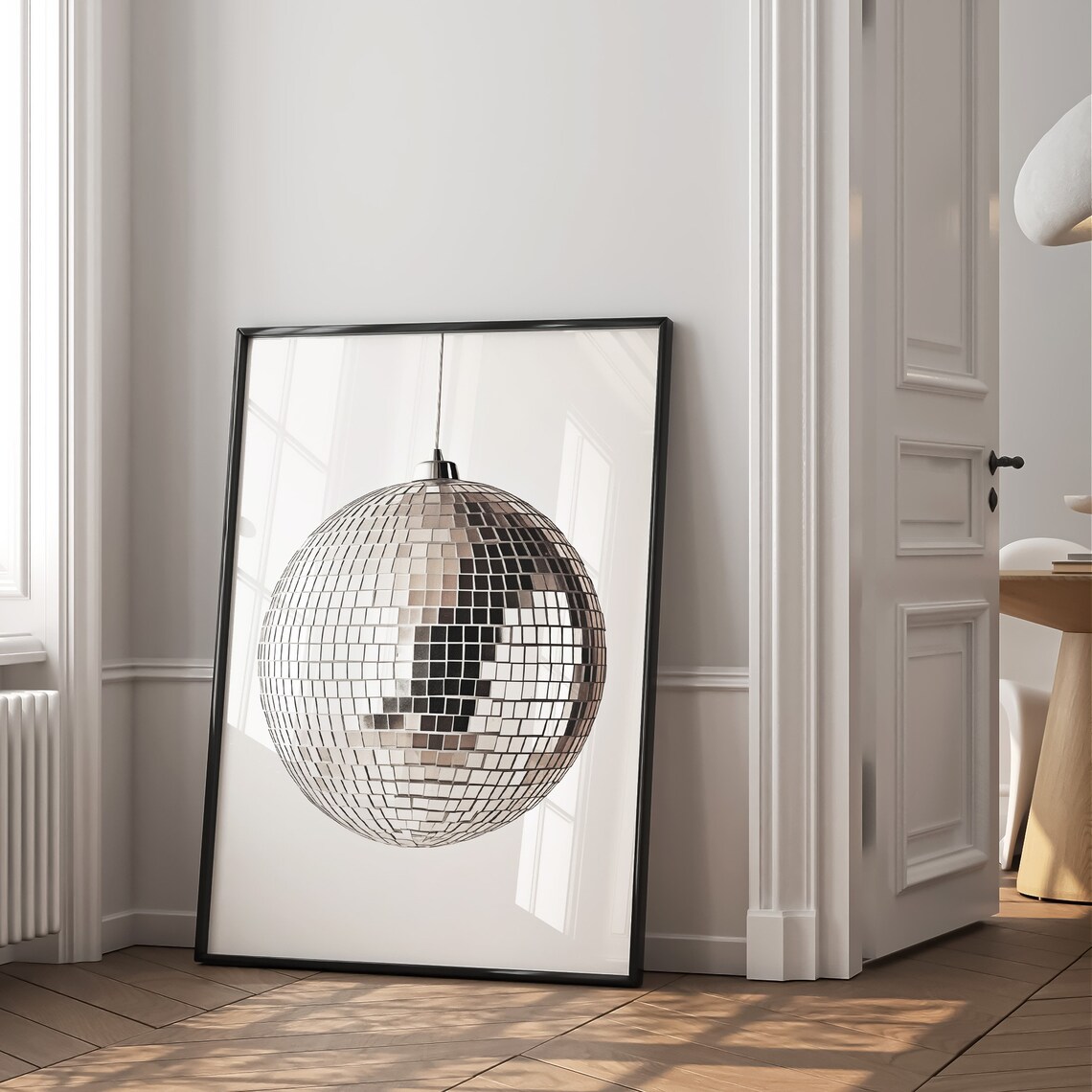 Golden Disco Ball Sunlit Ballroom Window Warm Vintage Party Poster - Image 2