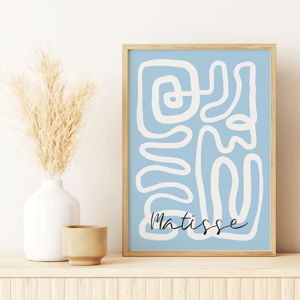 Henri Matisse Blue Abstract Line Squiggle Minimalist Art Poster - Image 5