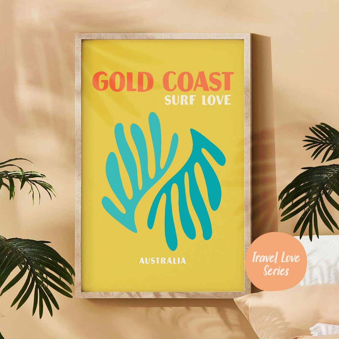 Gold Coast Travel Poster, Retro Tropical Beach - Image 4