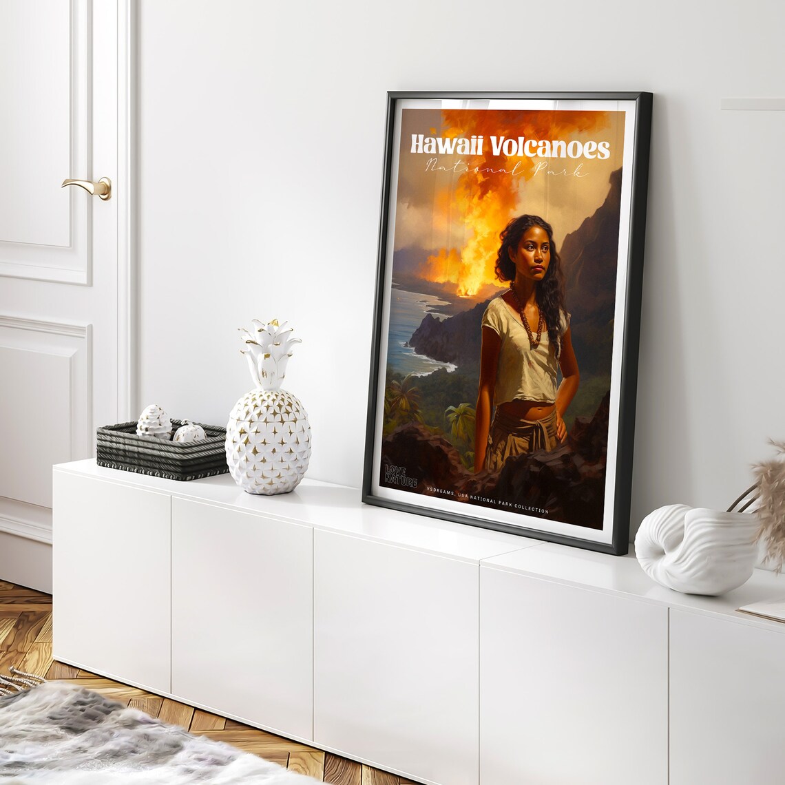 Hawaii Volcanoes National Park Eruption Vintage Travel Poster - Image 2