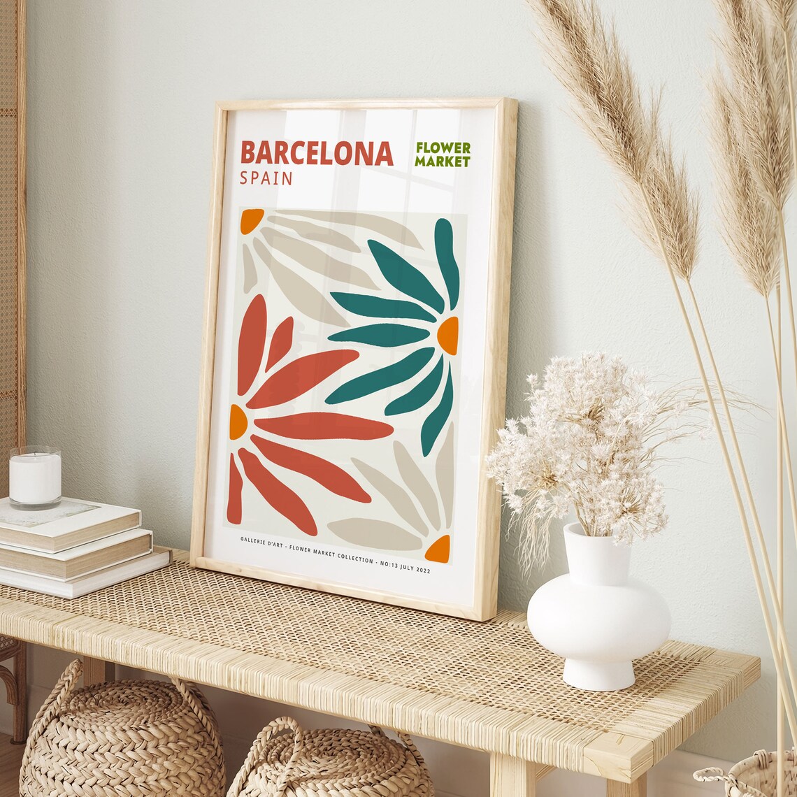 Flower Market Botanical Art Print, Barcelona Modern - Image 4