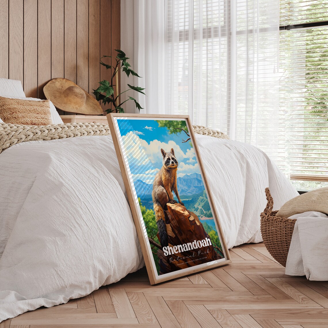 Shenandoah National Park Raccoon On Rock Mountain Valley Poster - Image 3