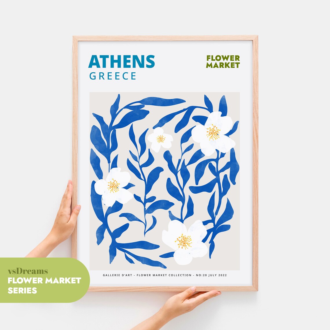 Flower Market Botanical Poster, Minimalist Modern Art
