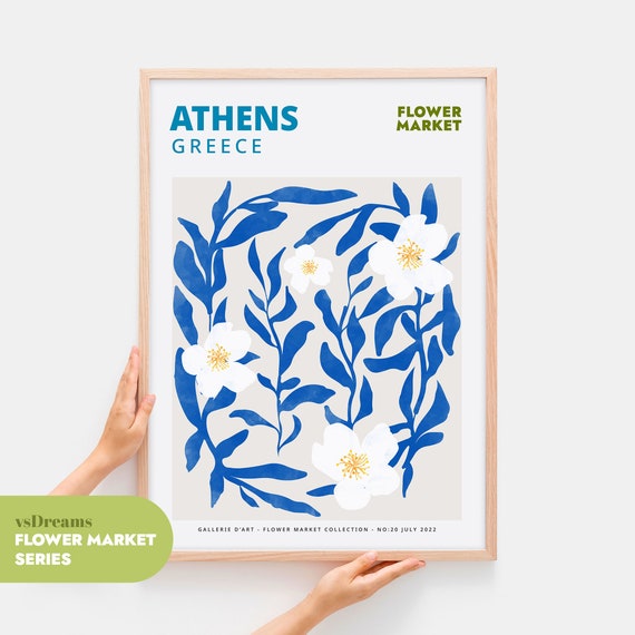 Flower Market Botanical Poster, Minimalist Modern Art