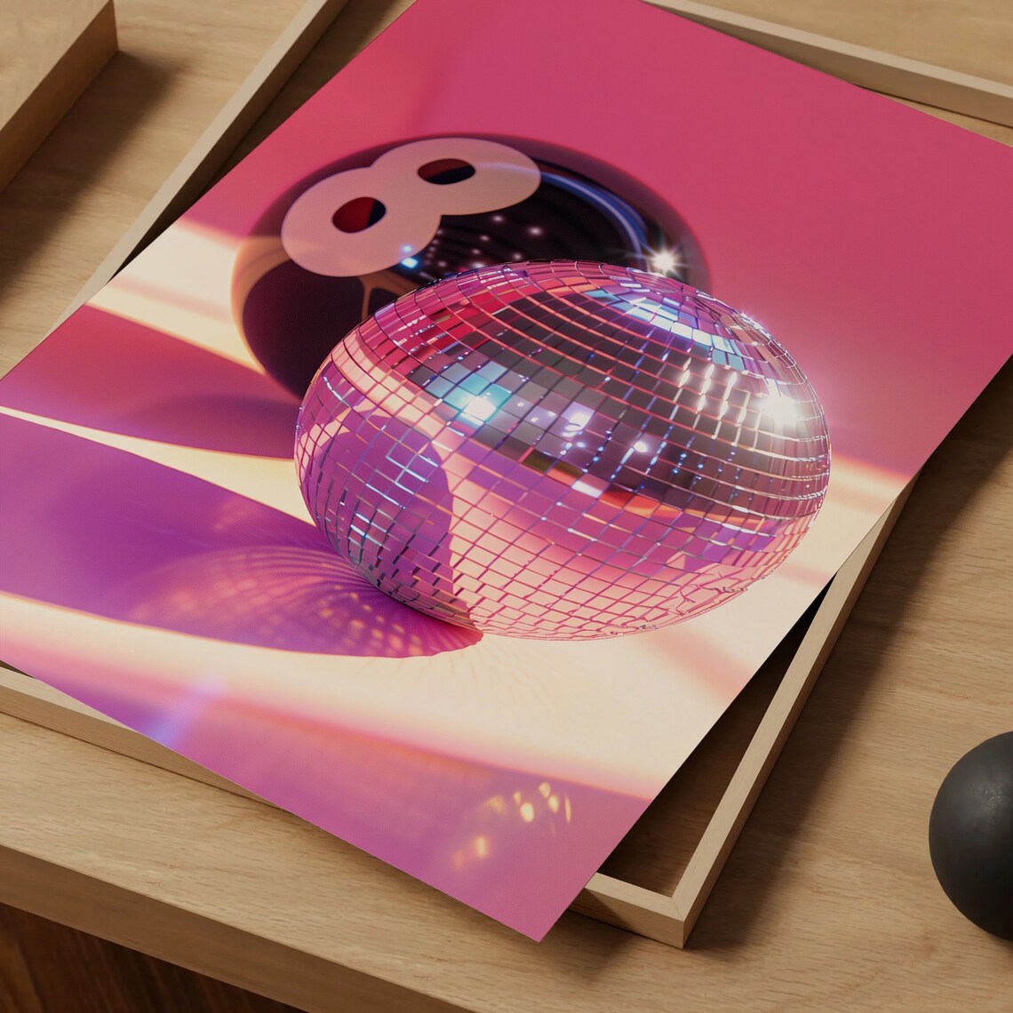 Pink Disco Ball Magic 8 Ball Retro Y2K Preppy Party Decor Poster - Image 5