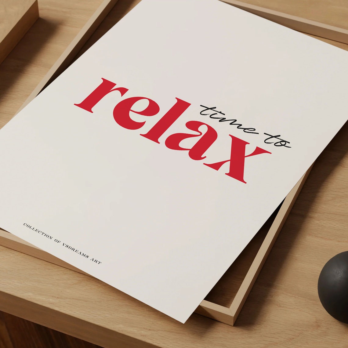 Time To Relax Red Serif Typography Minimalist Calm Wall Poster - Image 5