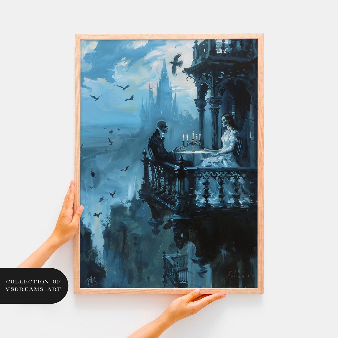 Gothic Skeletons Dining Halloween Decor Art Print - Image 2