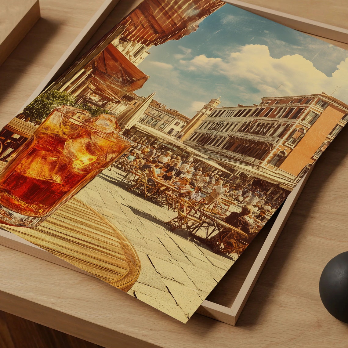 Aperol Spritz Sunlit Italian Piazza Cafe Summer Cocktail Poster - Image 4