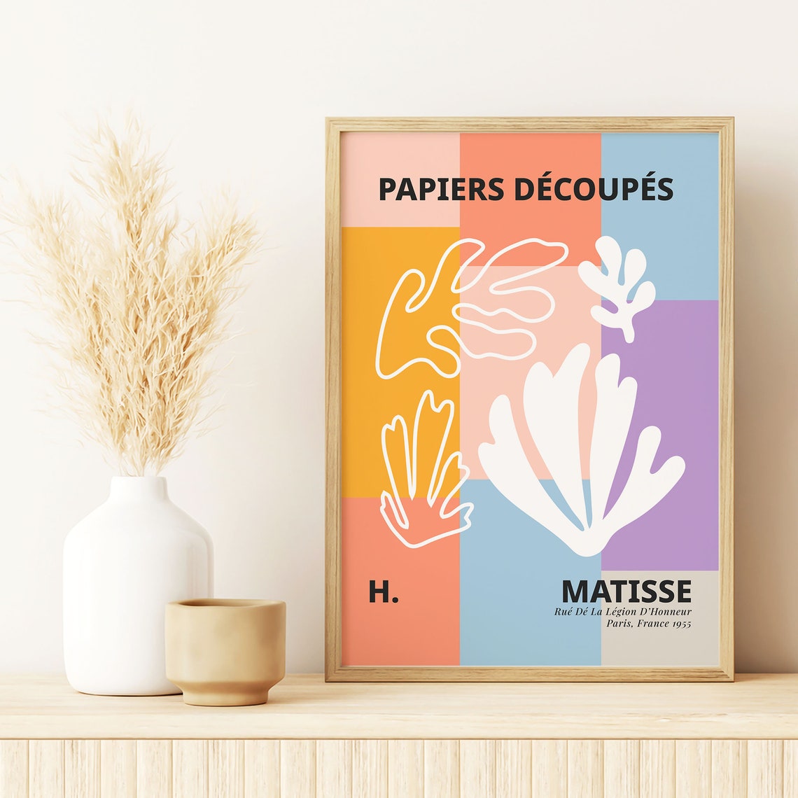 Henri Matisse Papiers Decoupes Colorful Patchwork Leaf Art Poster