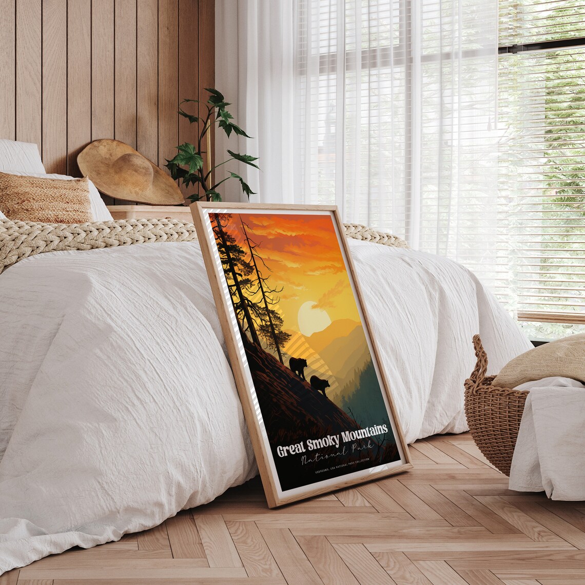 Great Smoky Mountains National Park Bears Sunset Travel Poster - Image 4
