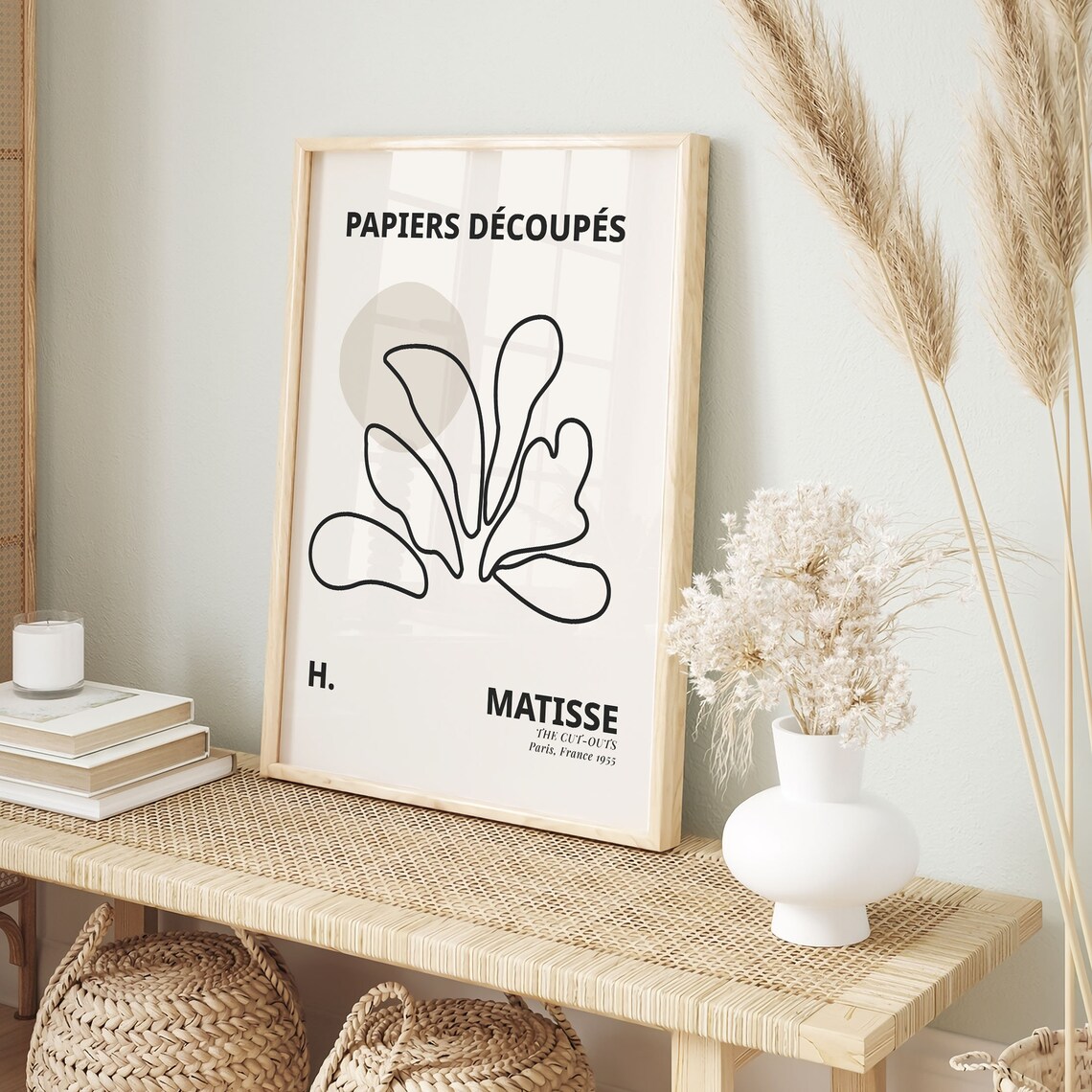 Henri Matisse The Cut Outs Black Line Leaf Outline Minimal Art Poster